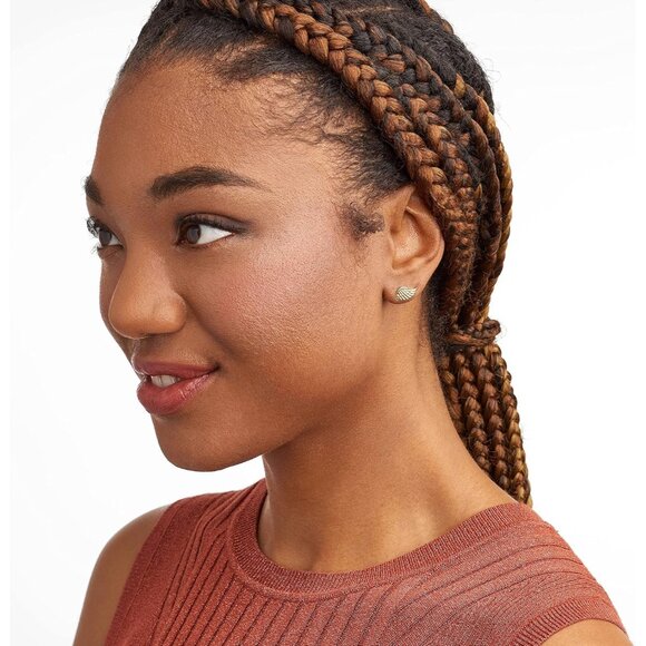 🆕 Women Gold Angel Wing Stud Earrings Sterling Imported Gemstone Jewelry Gifts - Picture 4 of 6